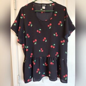 J.Elizabeth Black Cherry Print Dress